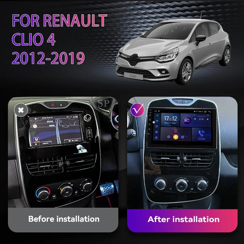 Android 13 Auto Carplay Car Radio For Renault Clio 4 2012 - 2019 Video Multimedia Player Stereo Audio 2K QLED GPS 2din autoradio