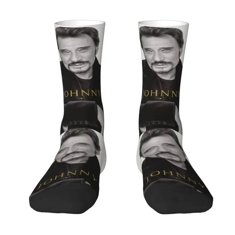 Chaussettes habillées de Rock français Johnny Hallyday pour hommes et femmes, chaussettes chaudes à la mode pour chanteur de France