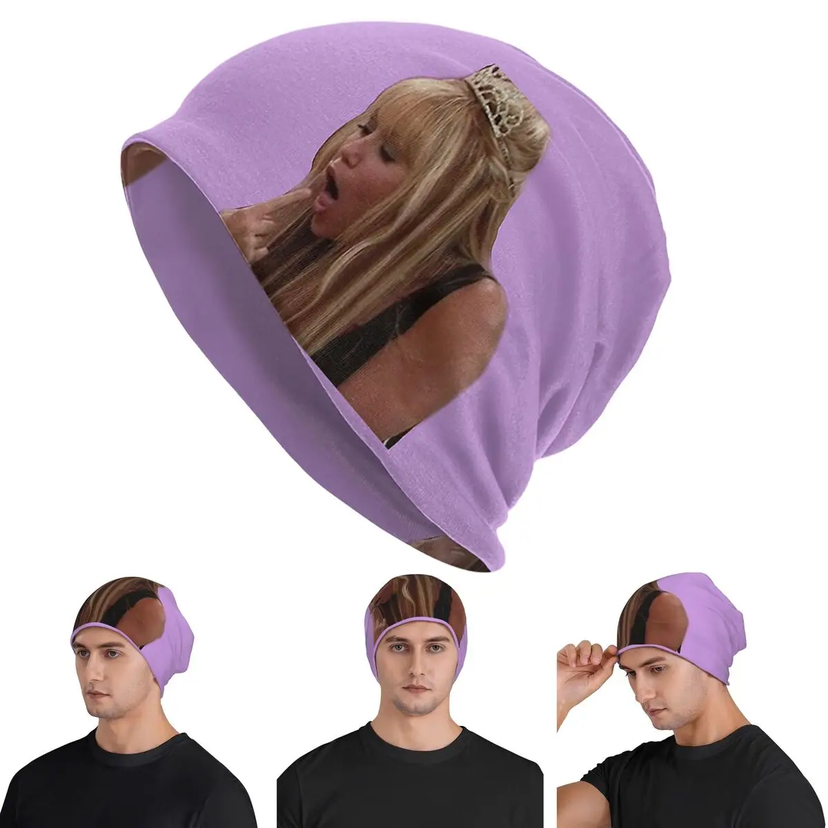 

Funny Hannah Montana Stick Skullies Beanies Hats Warm Autumn Winter Outdoor Cap Knitted Bonnet Caps for Men Women Adult