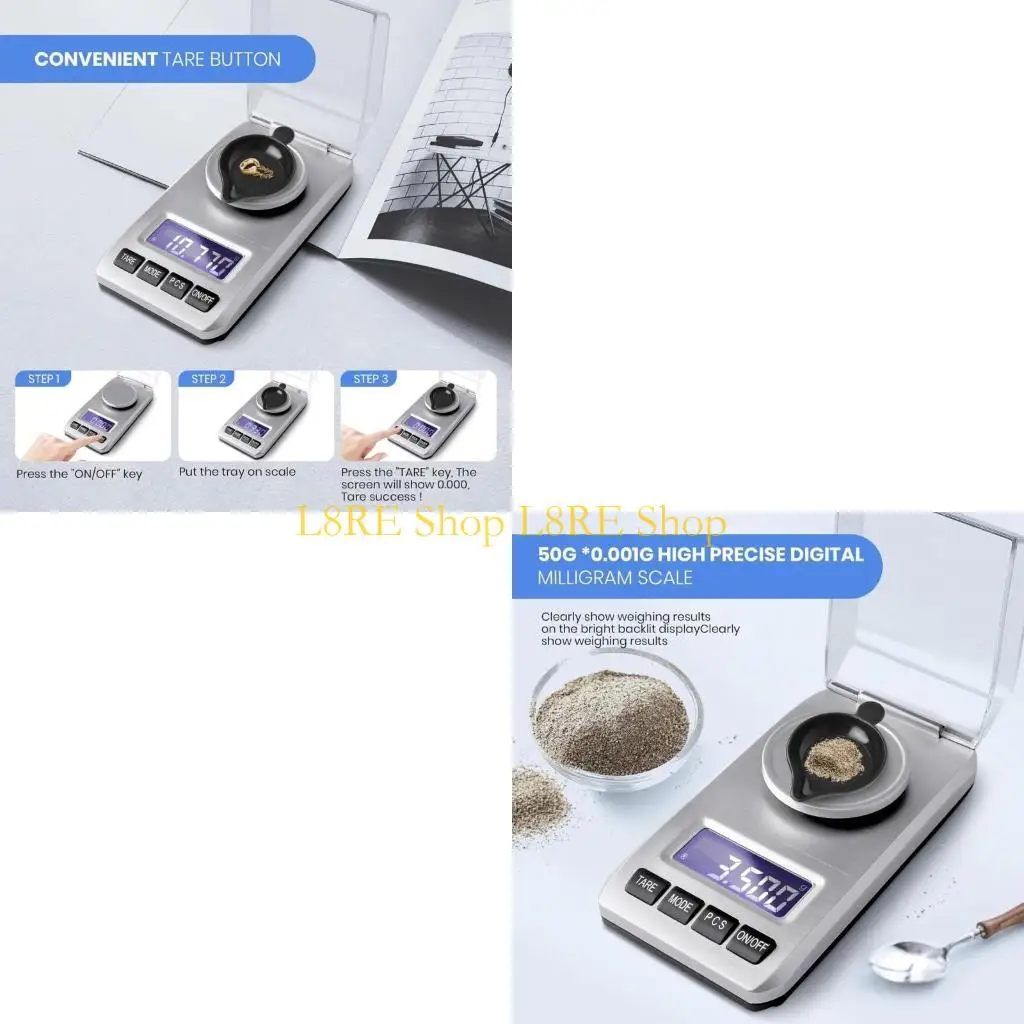 

L8RE 0,001G/50G Лабораторный класс цифровой шкал с автоматической калибровкой Портативный электронный масштаб профессиональный