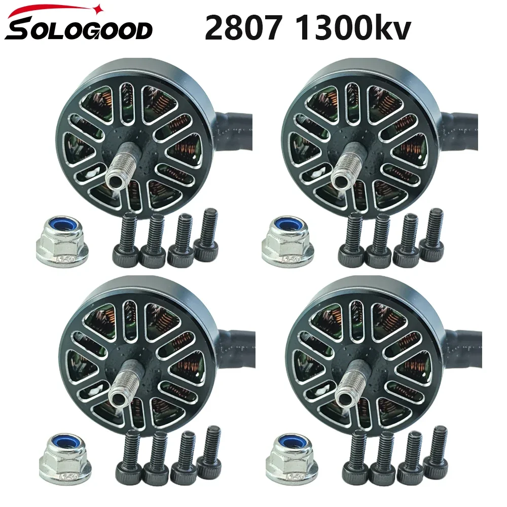 SoloGood 2807 1300KV FPV Brushless Motor 4~6S Lipo 5mm Output Shaft for 7inch Propeller Long Range Drone DIY Parts