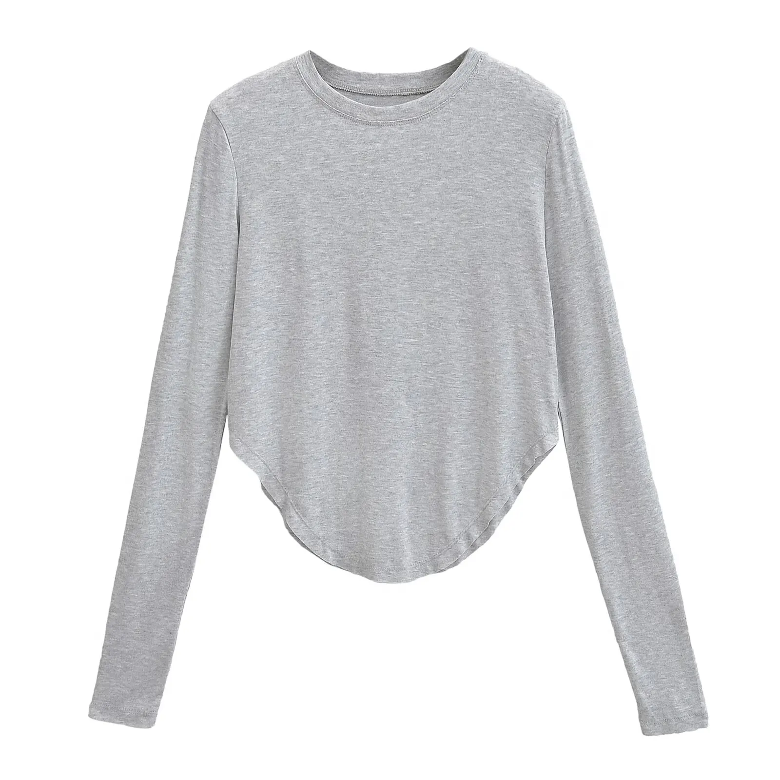 Slim Fit Street Sle Long Sve T-shirt Dames Arc Bot Zoom Losse dunne sportkleding Zonbescherming Top Casual irt