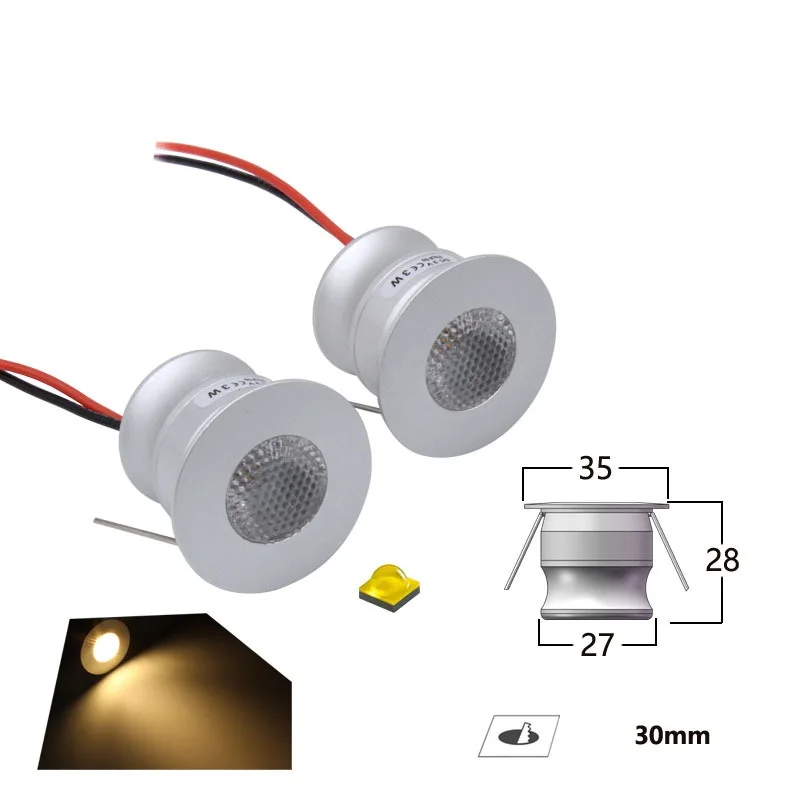 

Mini Downlight LED Downlight 12V-24V 3W Living Room Ceiling Small Spotlight Opening 3cm Cabinet Light Showcase Light