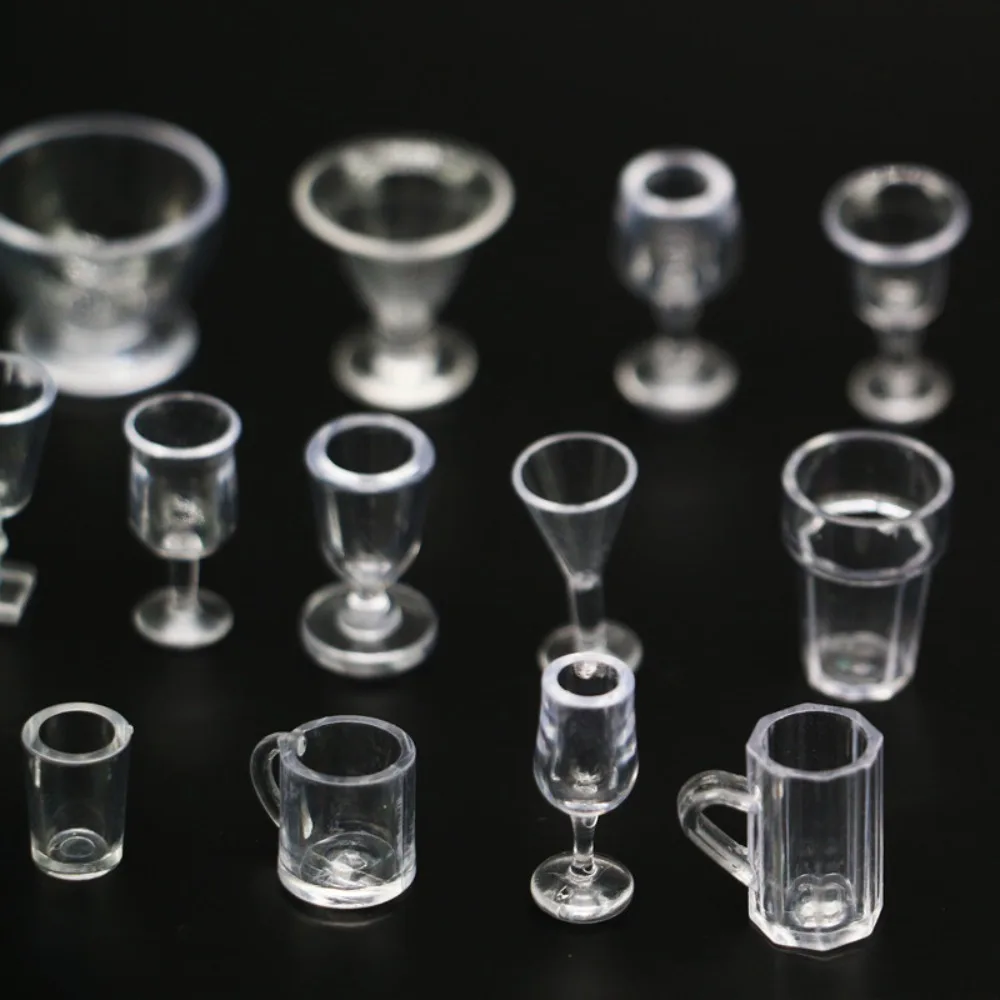 10 pièces/ensemble Simulation 1:12 meubles de maison de poupée tasse d'eau verre à jus maison de poupée verre à vin modèle verre à vin rouge