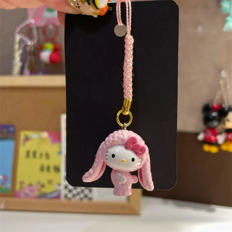 สายคล้องโทรศัพท์มินิโซ ลายคาวาอี้ ซานริโอ เฮลโล คิตตี้ สายคล้องข้อมือ พวงกุญแจสำหรับสาวๆ สายคล้องหูฟัง ของตกแต่ง