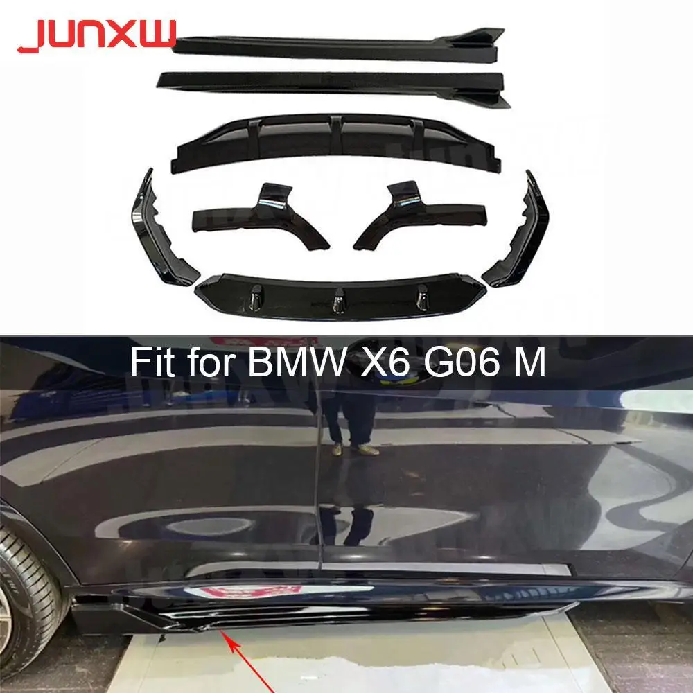 

ABS Car Body kits Front Bumper Lip Side Skirts Rocker Panel Rear Diffuser Rear Splitters Flaps for BMW X6 G06 M Sport 2020- 2022