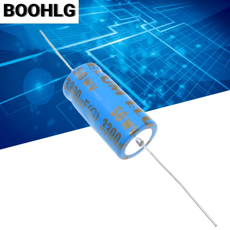 2PCS 50V 3300UF 3300UF 50V original power amplifier audio axial horizontal capacitor 18X40 22X40