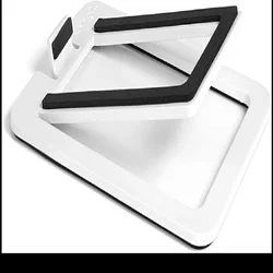 데스크탑 컴퓨터 사운드 브래킷, 미니멀리스트 화이트 라우드 스피커 크래들, 16 도 기울임, 인체 공학적 스피커 스탠드에 적합