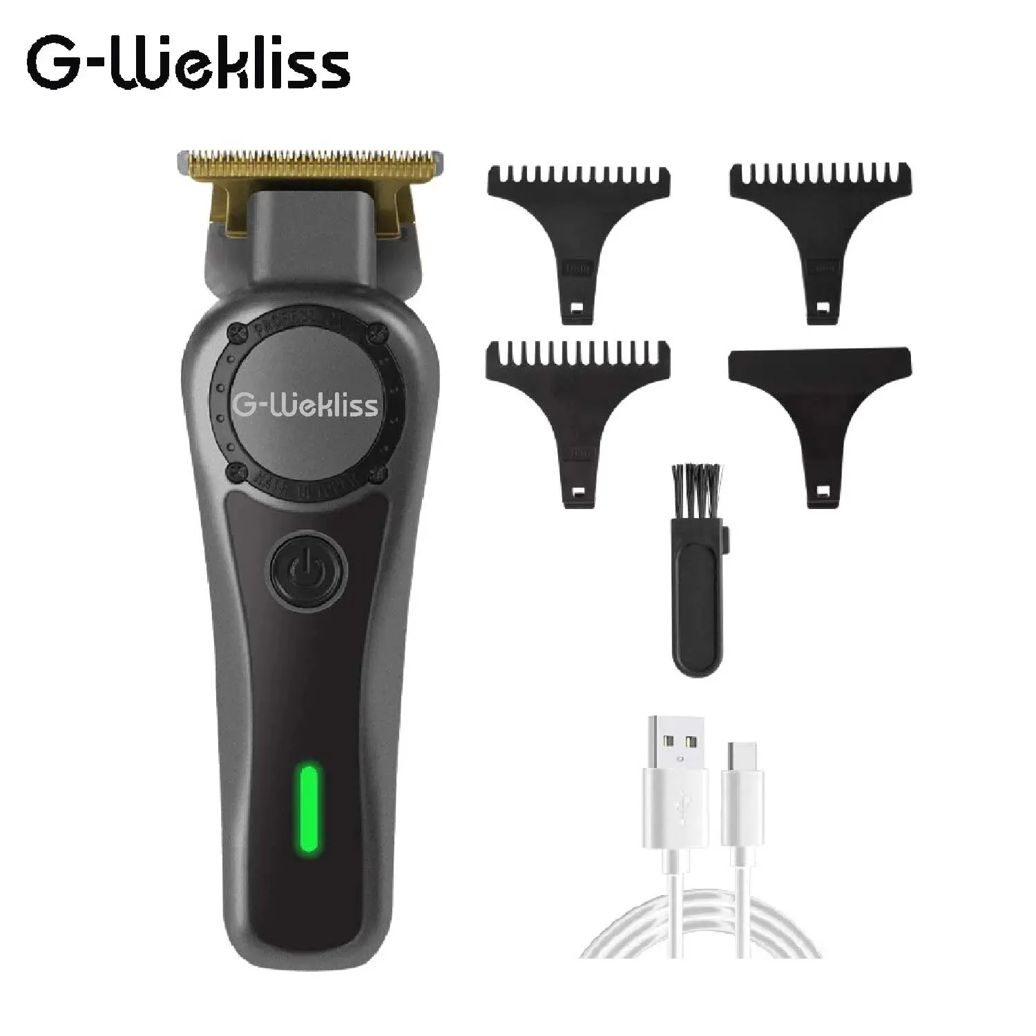 G-Wekliss USB Rechargeable Wireless Hair Clippers for Men Cordless Clippers for Hair Cutting Professional Barber Clippers