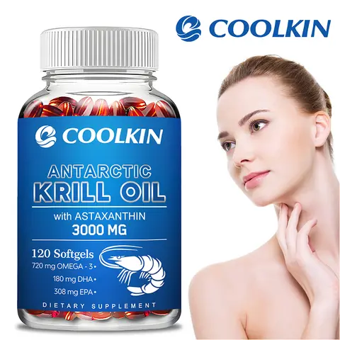 Antarctic Krill Oil 3000mg - Omega-3 EPA, DHA, Natural Astaxanthin, Maximum Strength for Heart & Joint HealthCapsule