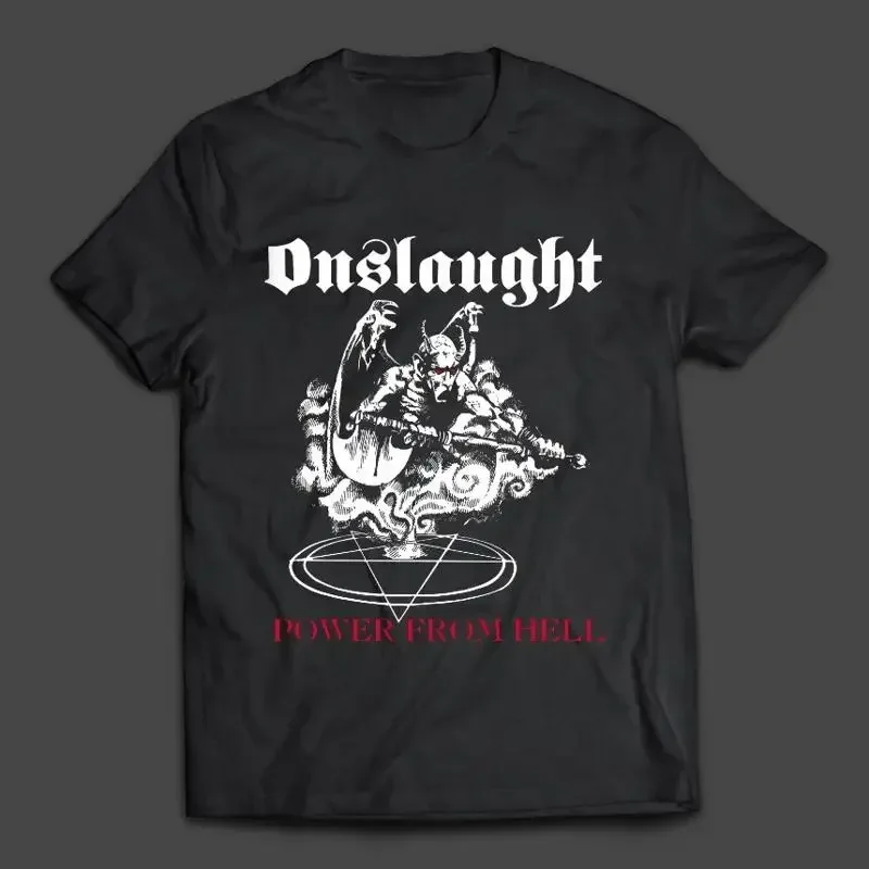 Vtg Onslaught Äì Power From Hell Heavy Cotton Black All Size T Shirt