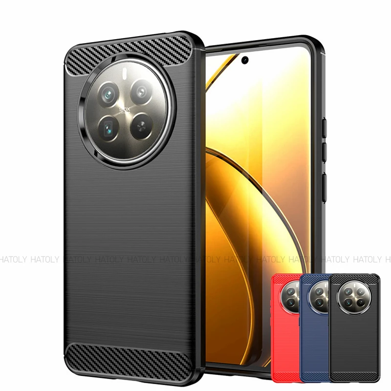 For Realme 12 Plus 5G Case Realme 12 Plus 5G Cover Shockproof Silicon Luxury Brushed TPU Protective Phone Case Realme 12 Plus 5G