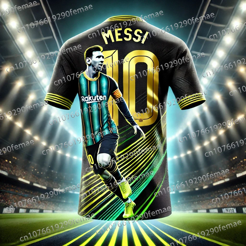 Classic Messi Size 10 Printed Men's Football Jersey T-shirt  Breathable And Sweat Wicking Jersey For Daily MatchesAnd Training