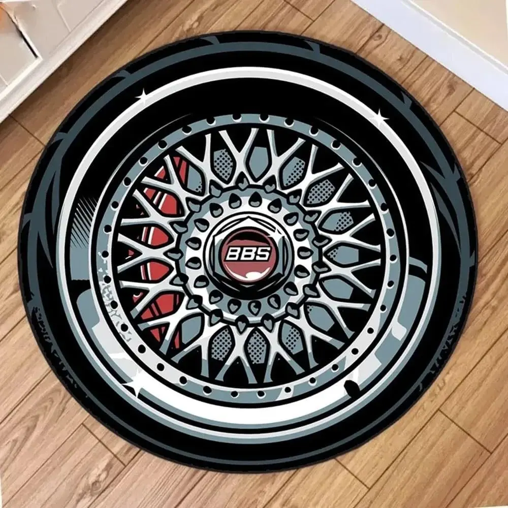 Car Wheel Design Doormat Entryway Floor Mat Rug Automotive Auto Mud Sponge Mat Decor Modern Style