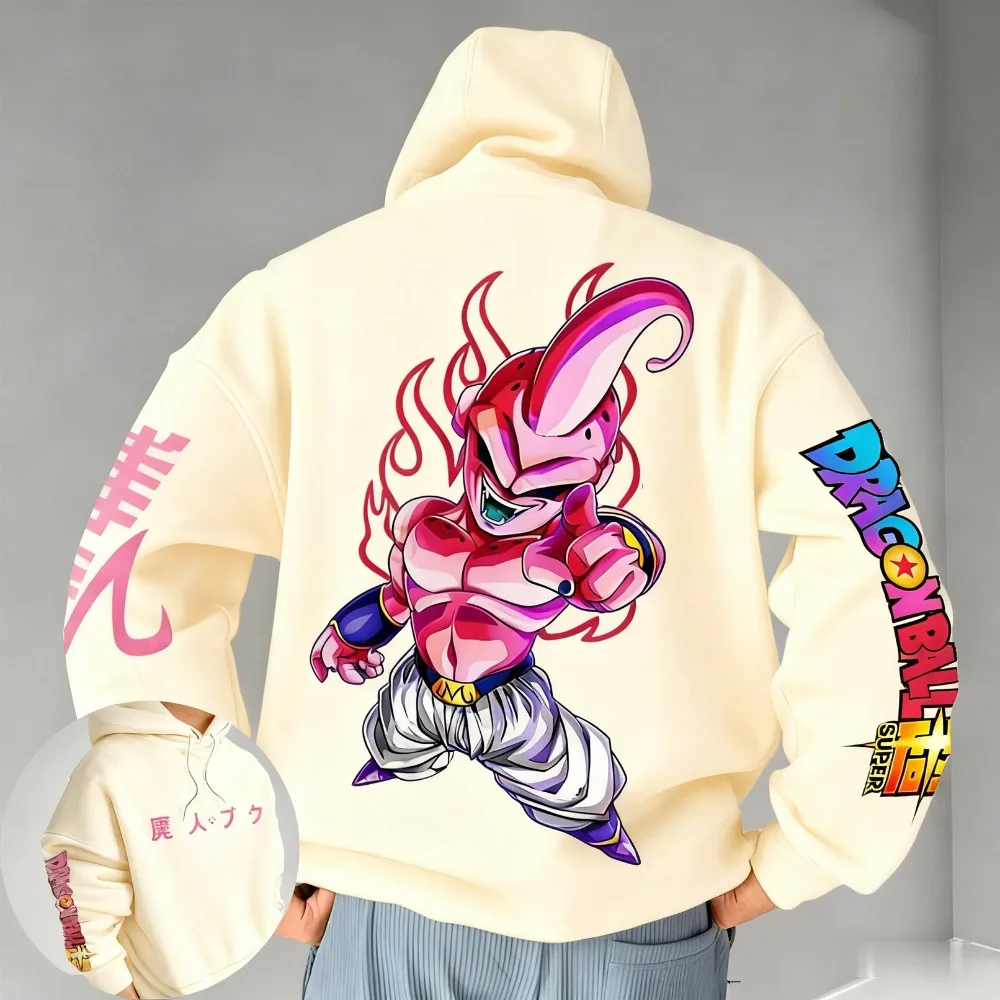 سترة دراغون بول بو كبيرة الحجم ممتعة للزوجين الأمريكيين مع قلنسوة للخريف والشتاء للرجال والنساء سترة فضفاضة متعددة الاستخدامات للوالدين والطفل