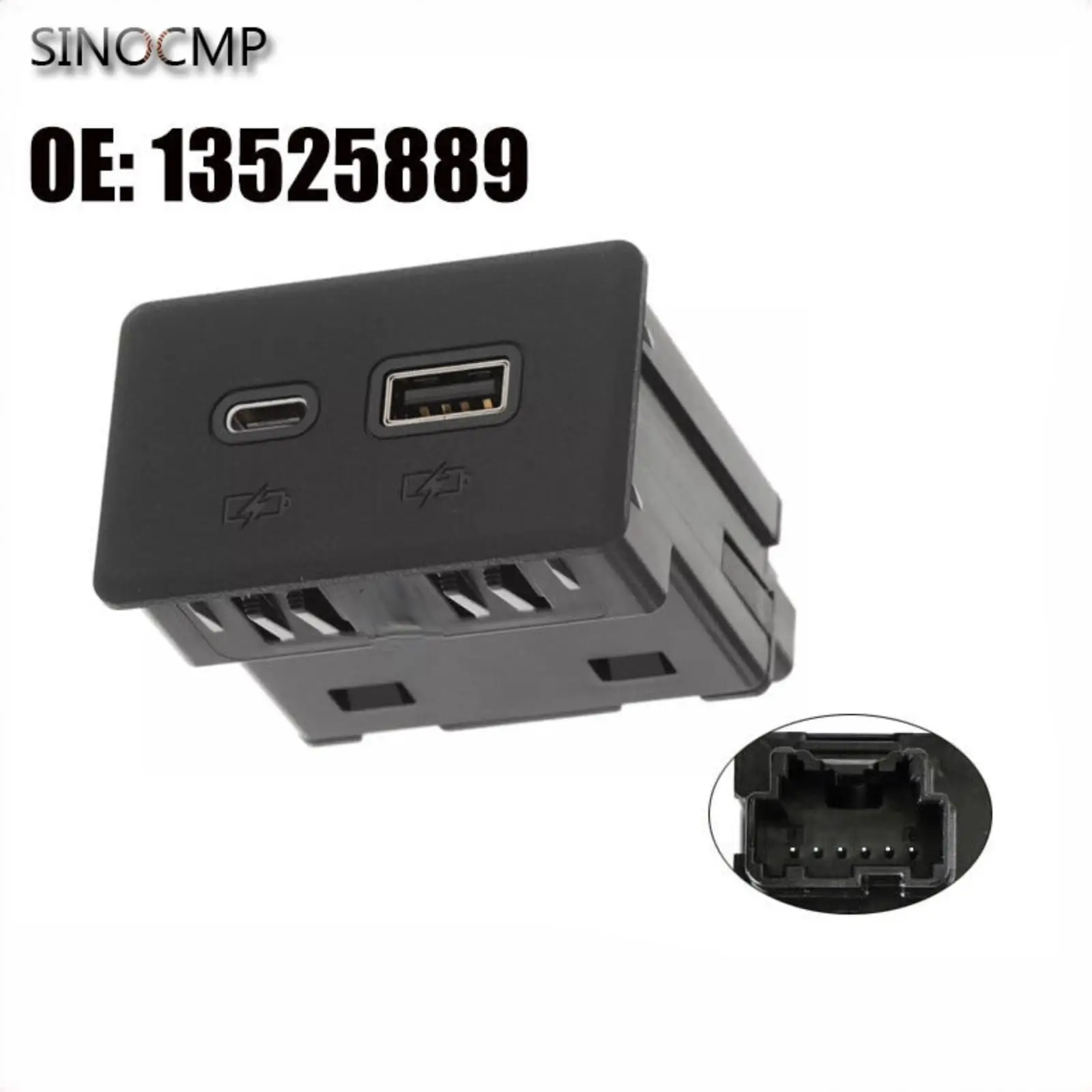 

Разъем USB-C с двумя зарядными устройствами 13525889 для Chevrolet Silverado 1500 2500 3500HD, USB-разъем с двумя интерфейсами, автомобильные детали