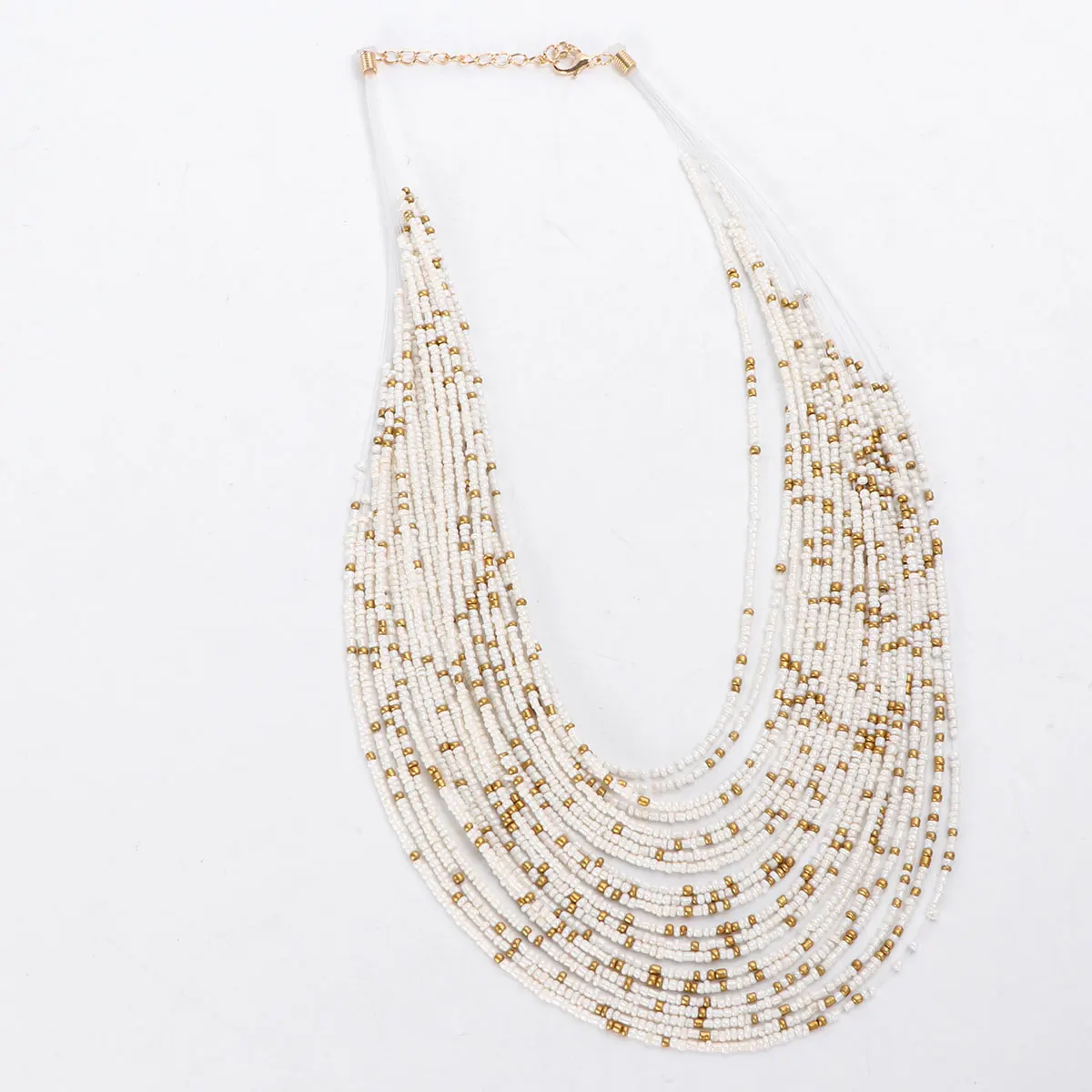 

Water Drop Multi-layer Rice Bead Necklace Necklaces for Woman Girls Pendant