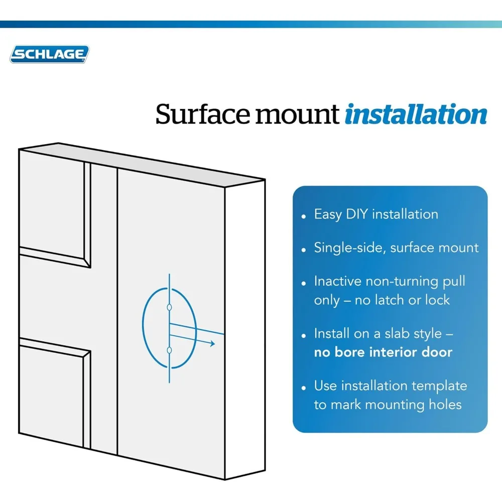 Schlage F170 LAT 716 Latitude 도어 레버, 단면 비회전 더미 도어 핸들, 에이지드 브론즈