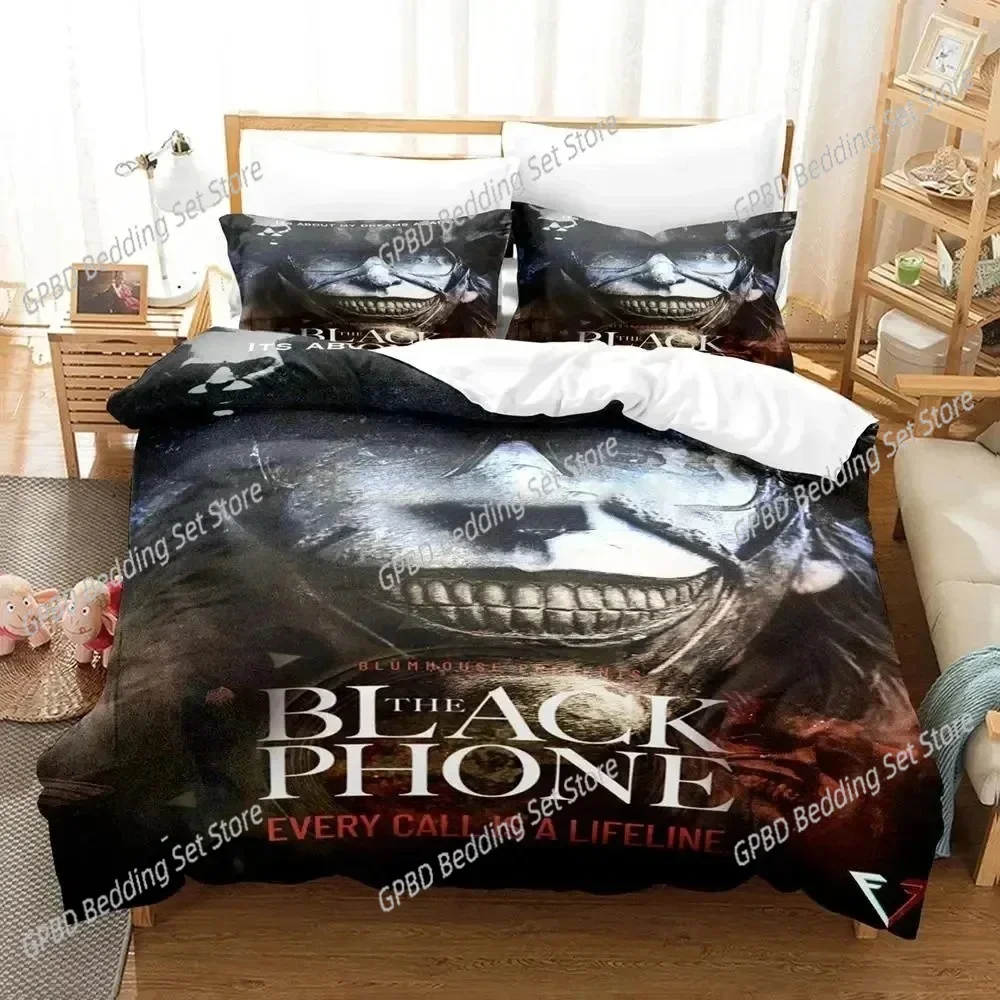 New Horror Movie Black Phone Comfortable Duvet Quilt Cover Pillowcase Bedding Set Children Bedroom Decoration Home Textile