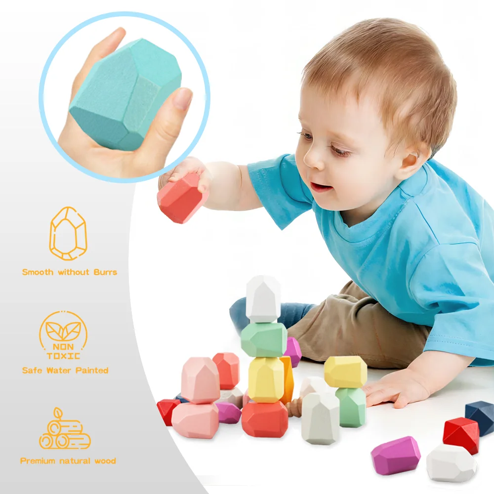 48 Montessori building blocks designed for children