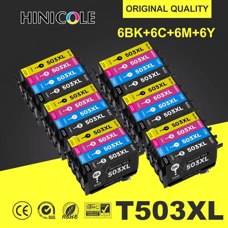 

Hinicole 503XL E503 503 XL T503 T503XL Ink Cartridges Compatible For Epson XP-5200 XP-5205 WF-2960FTNF WF-2965DWF Printer