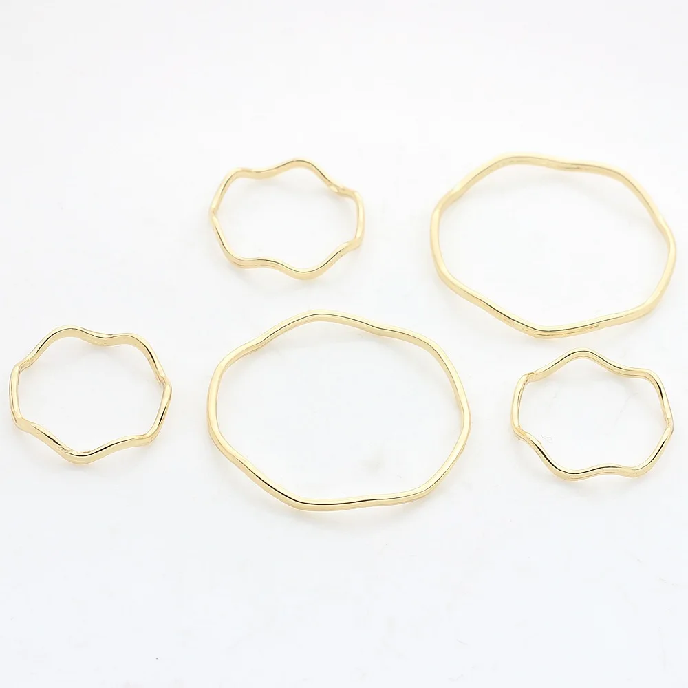 

10pcs Irregular Jewelry Pendant Connectors Golden Color Pendants Diy Necklace Earrings Accessories Jewelry Making Findings