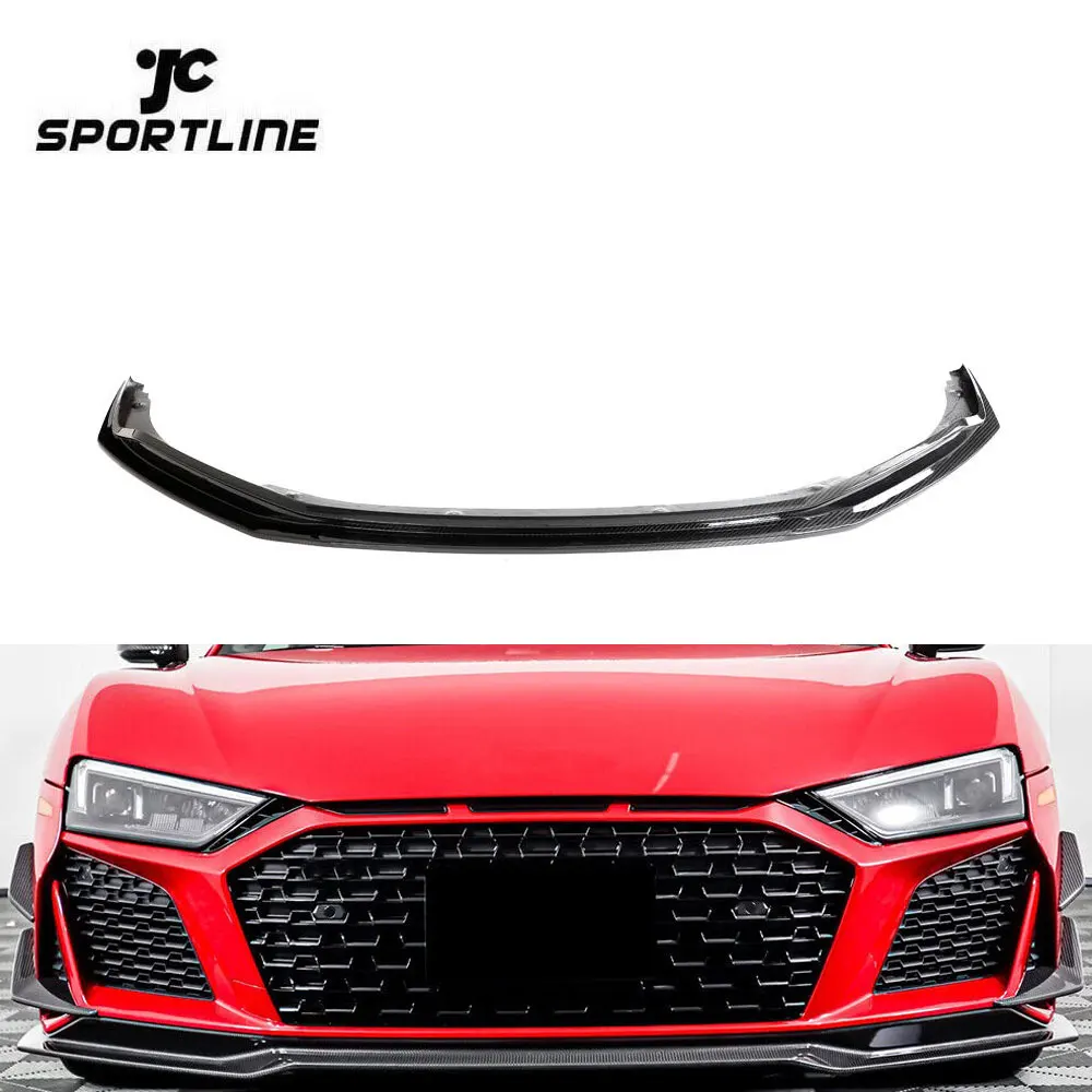 P Style R8 Prepreg Dry Carbon Fiber Front Lip Spoiler Splitter For Audi R8 V10 2023
