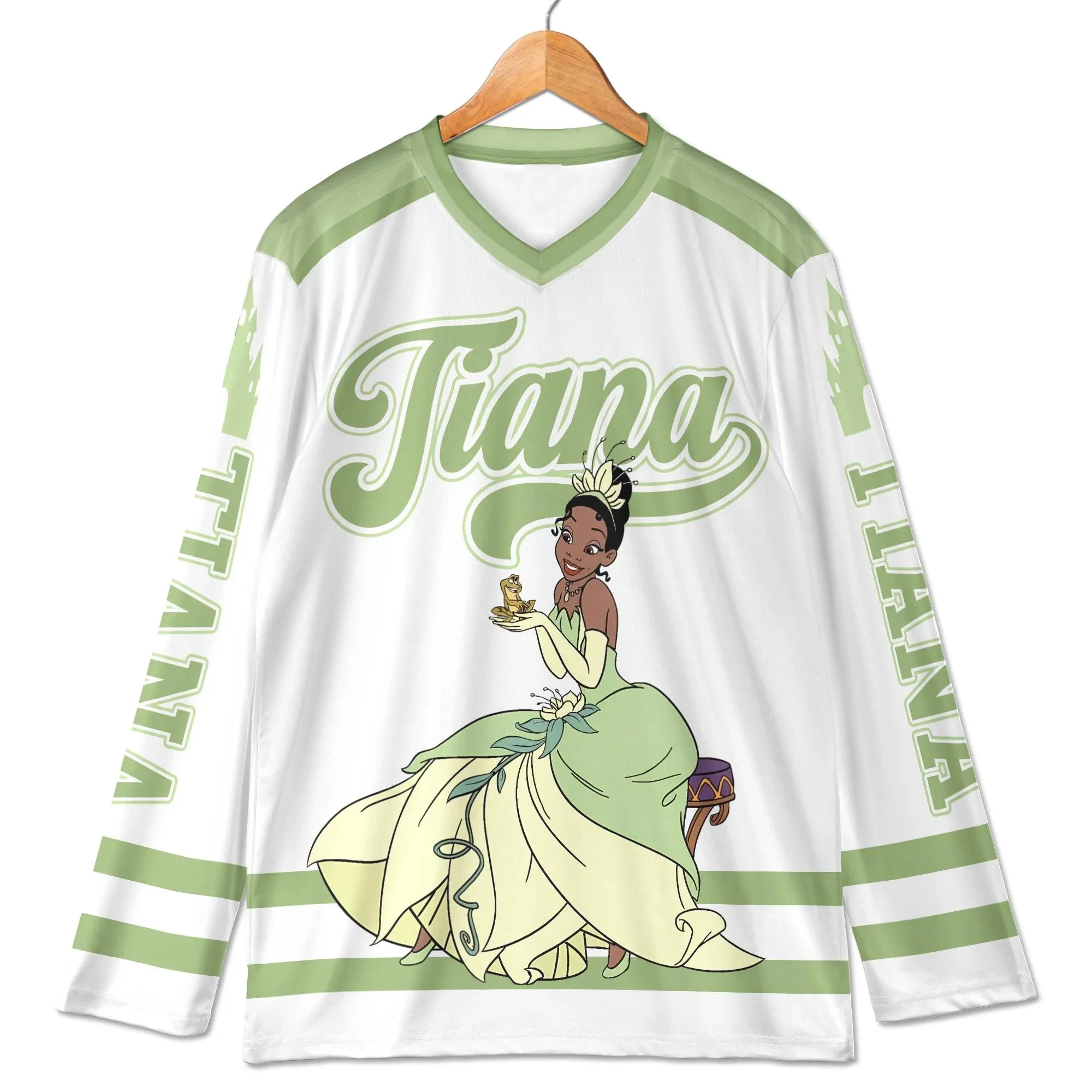 

Хоккейный трикотаж принцессы Диснея Тяаны и лягушки для взрослых и детей, футболки с длинными рукавами, дышащие, быстросохнущие, удобные, мягкие, эластичные