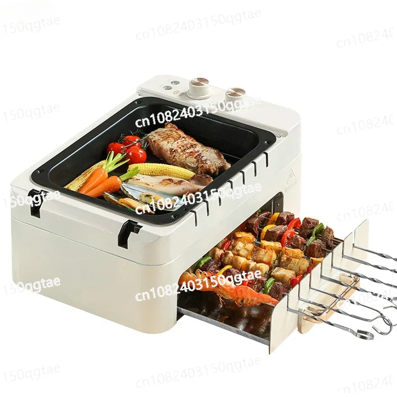 

3 in 1 Electric BBQ Kebab Grill Machin Household Automatic Rotating Skewers Machine Indoor Smokeless Barbecue Grill Oven