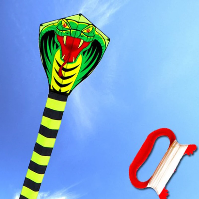 HUA HUA-pipa de serpiente grande, pipa cobra con mango de línea, juguetes al aire libre para pipa de pájaro para adultos