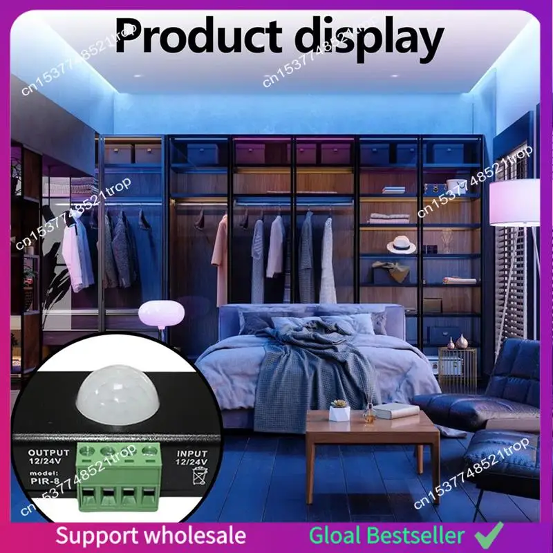 A38M LED Motion Sensor 12V/24V DC, Motion Sensor Body Infrared Motion PIR Sensor Switch Automatic Wireless Light Bulbs Dimmer Du