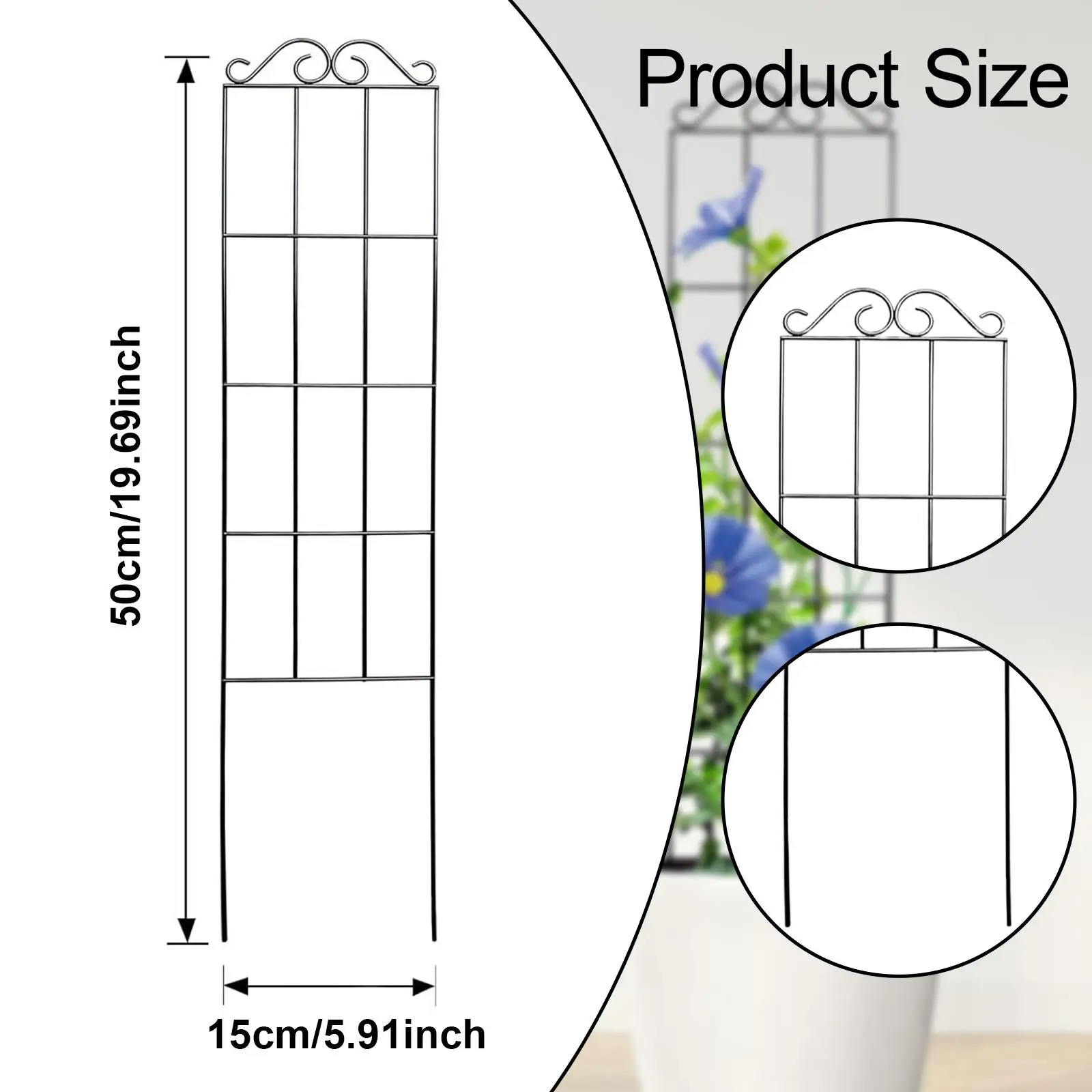 つる植物用ガーデントレリスフラワースタンド、防錆、ガーデンオベリスク、屋外クレマチス果物キュウリ用つるサポート