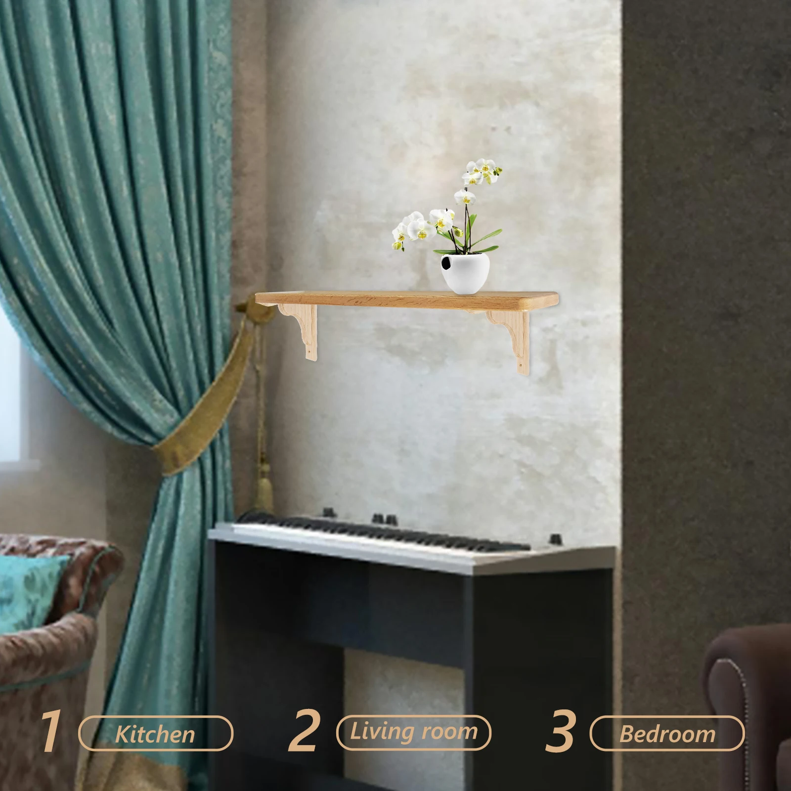 

Wooden Triangle Corner For Rustic Decorative Solid Design Easy Install Wall Rack Corner Support Rack Triangular Support Bracket