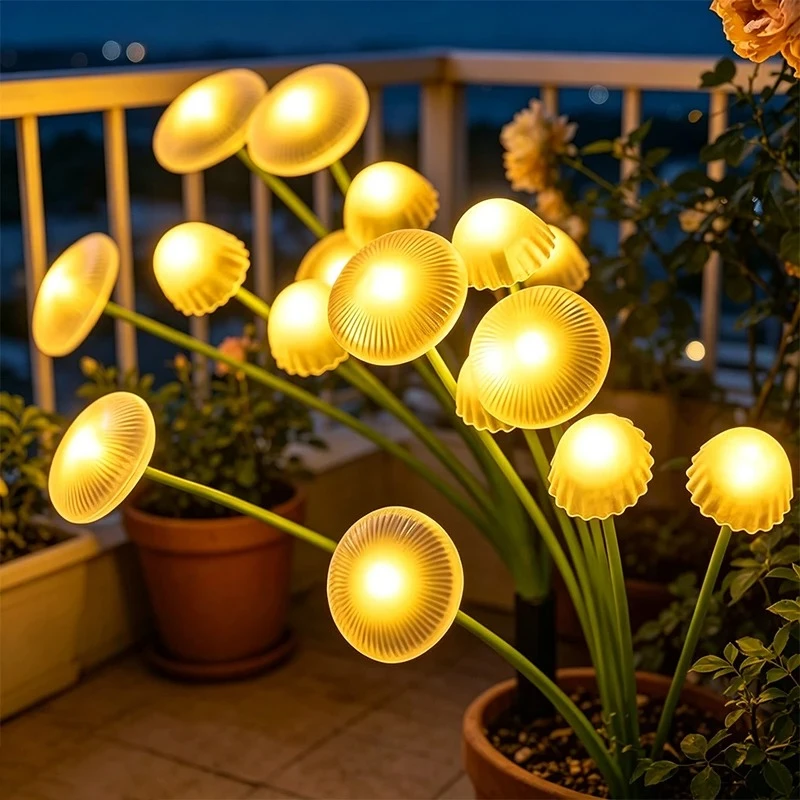 LED Solar Garden Lights Waterproof Outdoor Pathway Jellyfish Decor Lights for Street Courtyard Patio