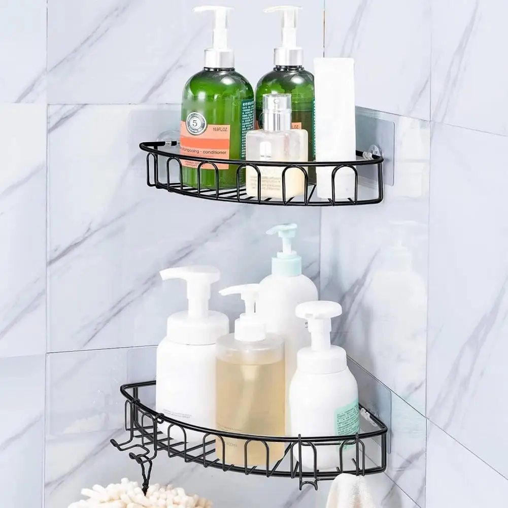 Shower Shelf Sticker 15pcs Shower Caddy Adhesive Replacement Kit Strong Traceless Bathroom Shelf Hooks No Drilling Kitchen Rack