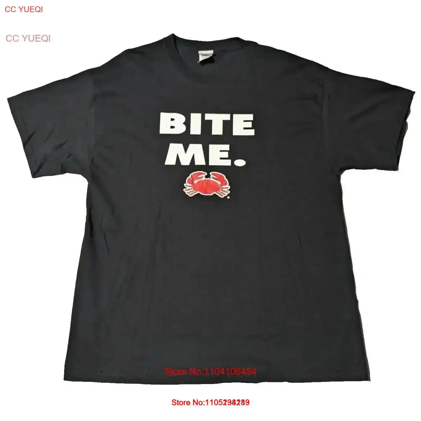 

JOE'S CRAB SHACK BITE ME Мужская двусторонняя черная футболка XL винтажная стираная слегка дизайнерская одежда Дышащая мягкая растянутая