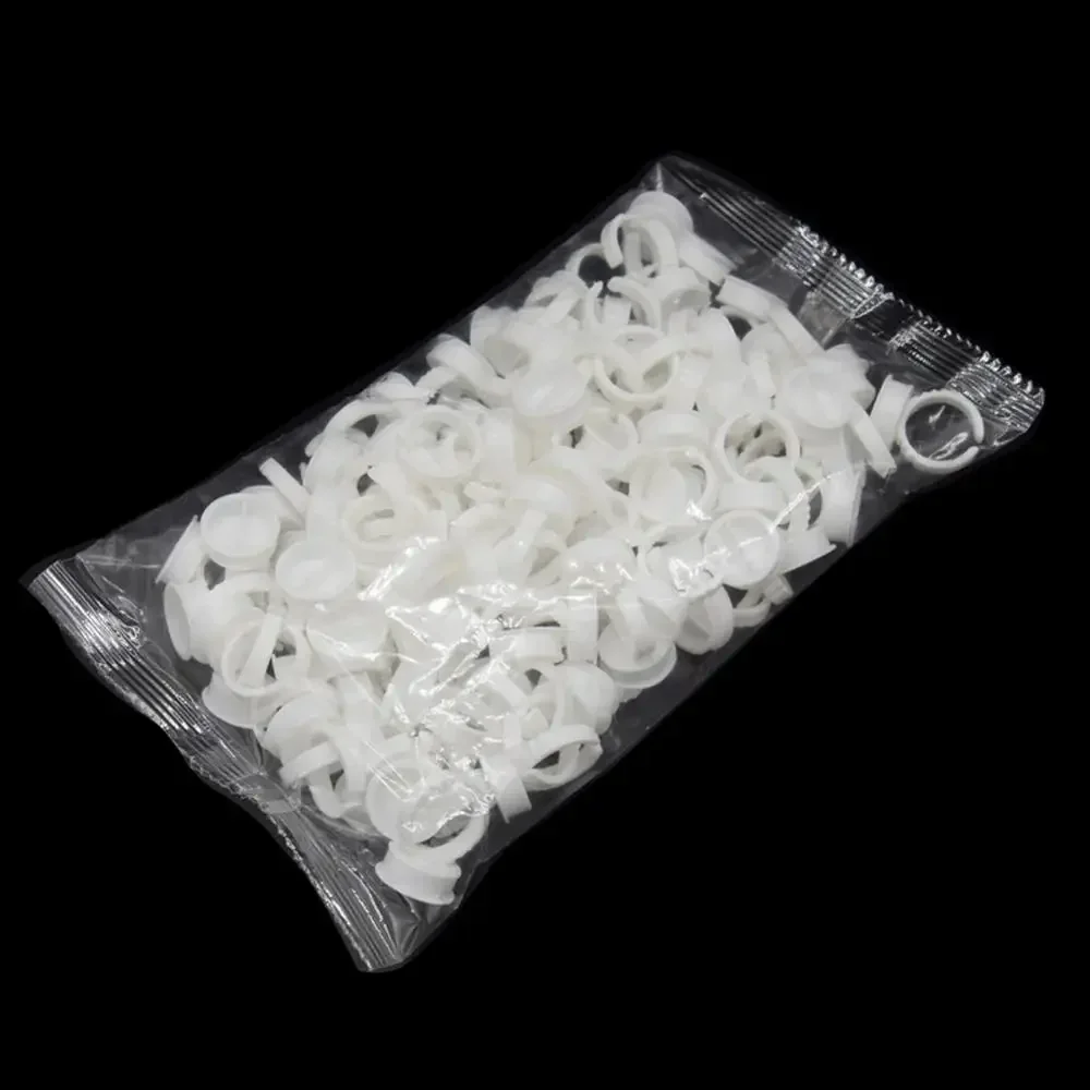 100pc S/M/L Plastic Tattoo Ink Rings Cup Microblading Pigment Holder Permanent Makeup Eyebrow Divider Container Pmu Accessories