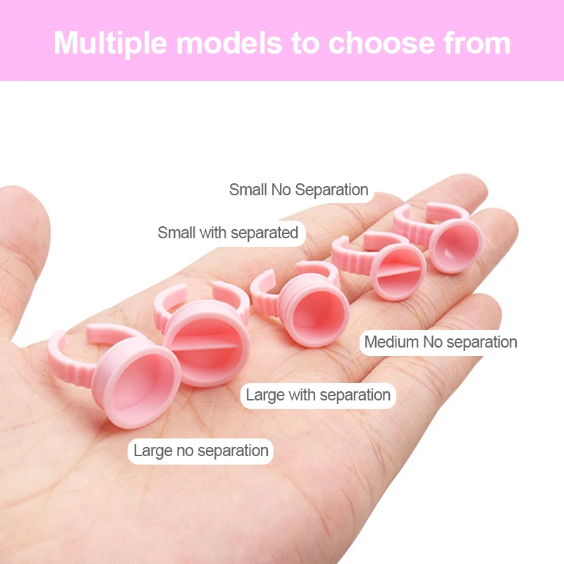 500 個使い捨て白接着剤ホルダーリング接着剤パレット眉毛タトゥー顔料まつげエクステンション容器リングカップ