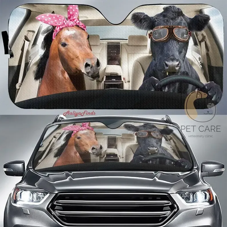 Angus Cattle And Horse Auto Sun Shade Gift Ideas 2022