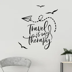 Travel Quotes Wall Decal Adventure Birds Plane Wall stickers Vinyl Travel office wall decor Home Bedroom Decoration Mural Z984