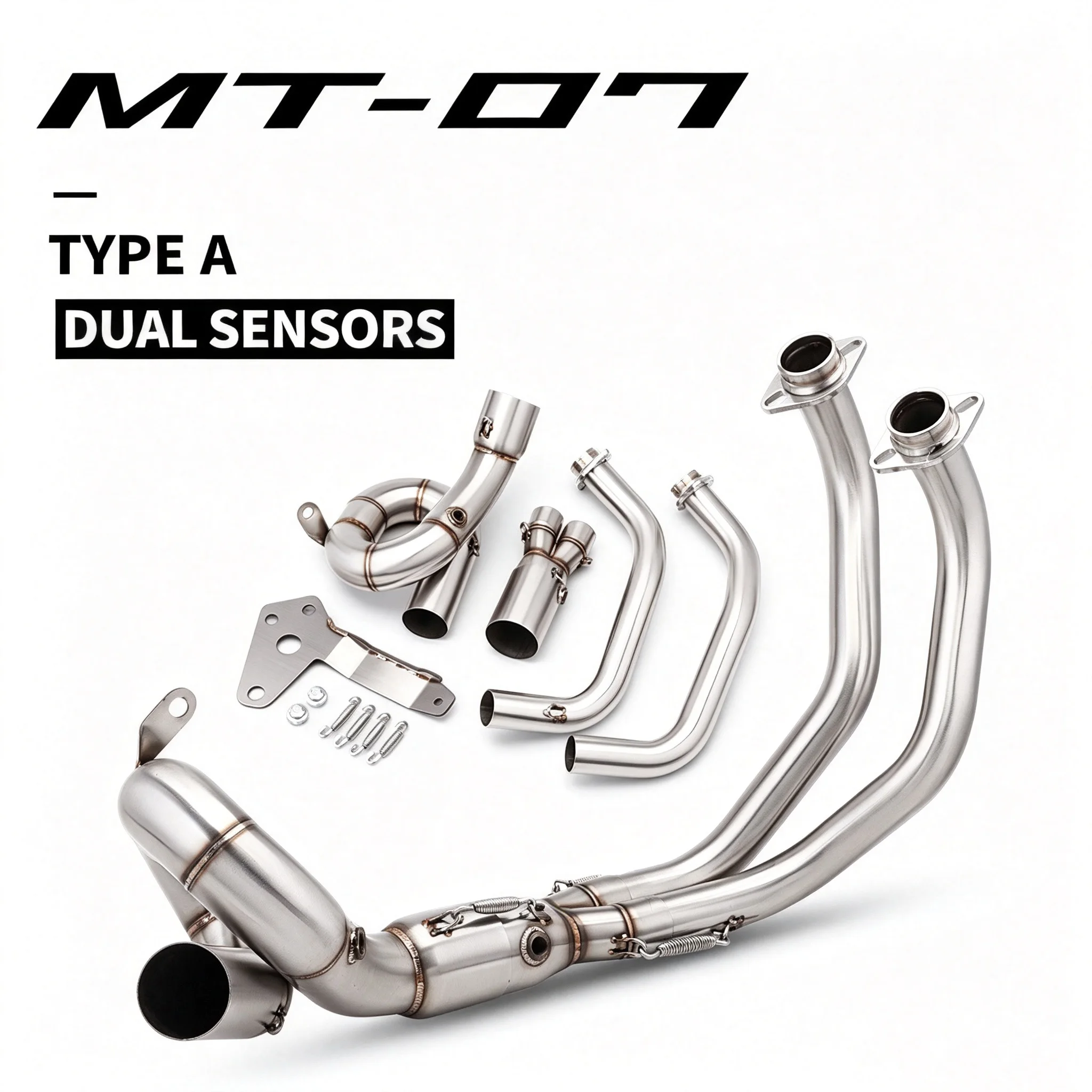 High - Efficiency silenciador de escape moto System Pipe For MT07 TRACER XSR 700 2015 - 2025 With 2 oxygen sensors