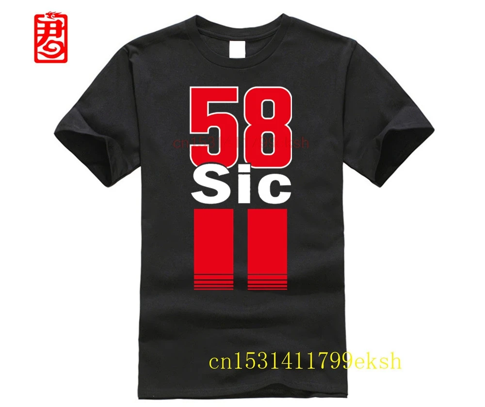 Marco Simoncelli 58 T-shirt Classic Supersic Super Sic T Shirt Homme Short Sleeve Tee Shirt Man Large Size Merch