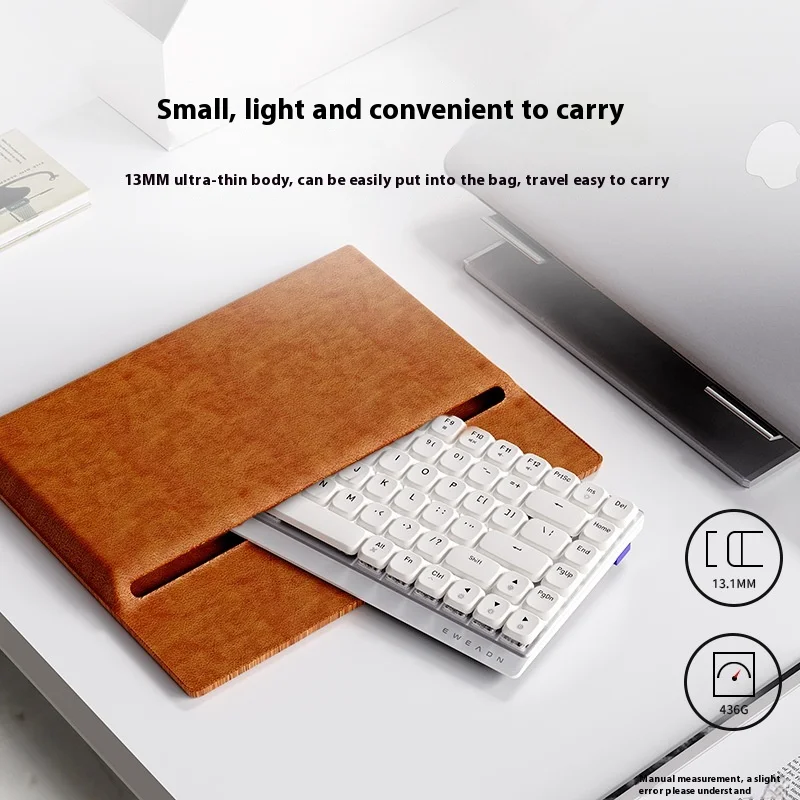 EWEADN MK84 Ultra Thin Flow Mechanical Keyboard Wireless Bluetooth Mute Down Axis Office Gaming Keyboard Dedicated Low Keycap