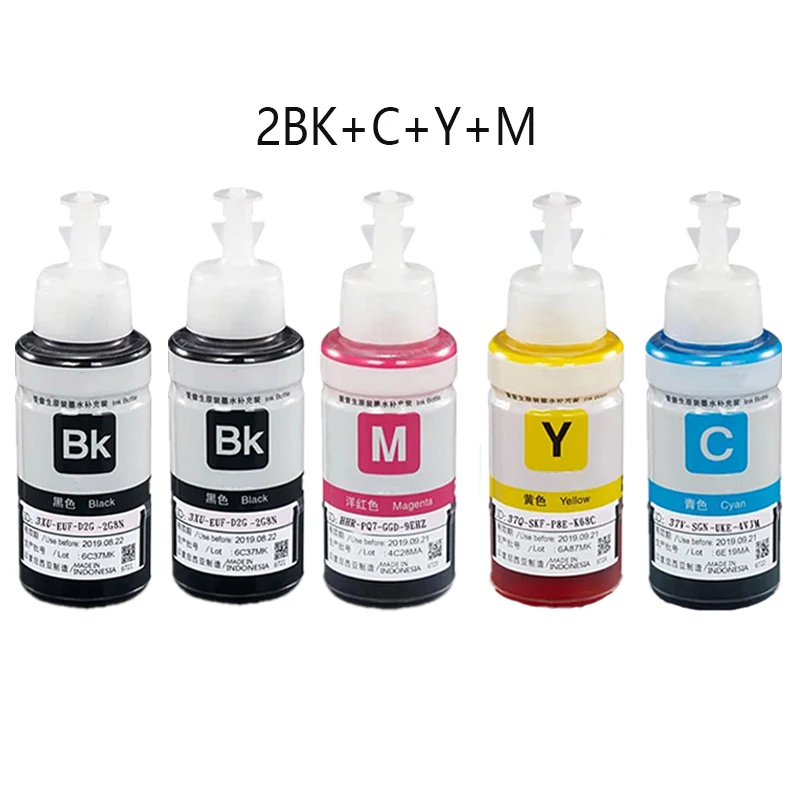 HTL 5PK 70ml dye ink refill ink compatible for epson L200 L210 L222 L100 L110 L120 L132 L550 L555 L300 L355 L362 printer ink