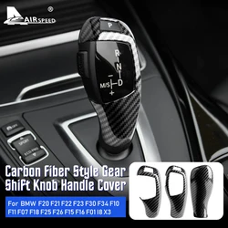 Car Gear Shift Handle Cover For BMW F20 F21 F22 F23 F30 F34 F10 F11 F07 F18 F25 F26 F15 F16 F01 Carbon Fiber Texture Accessories