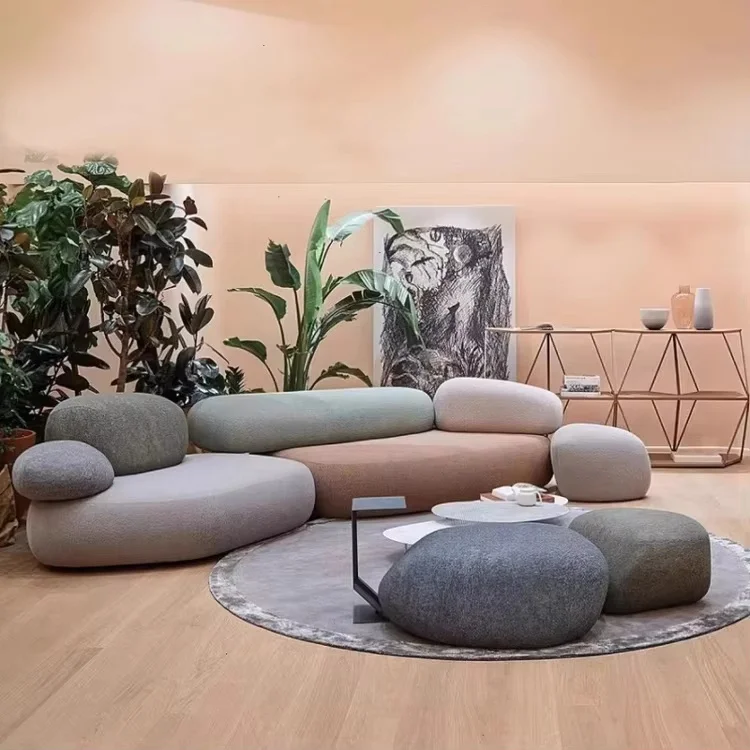 طقم أريكة فاخرة مقسمة لأثاث غرفة المعيشة وأرجل معنقدة قابلة للتحويل #4