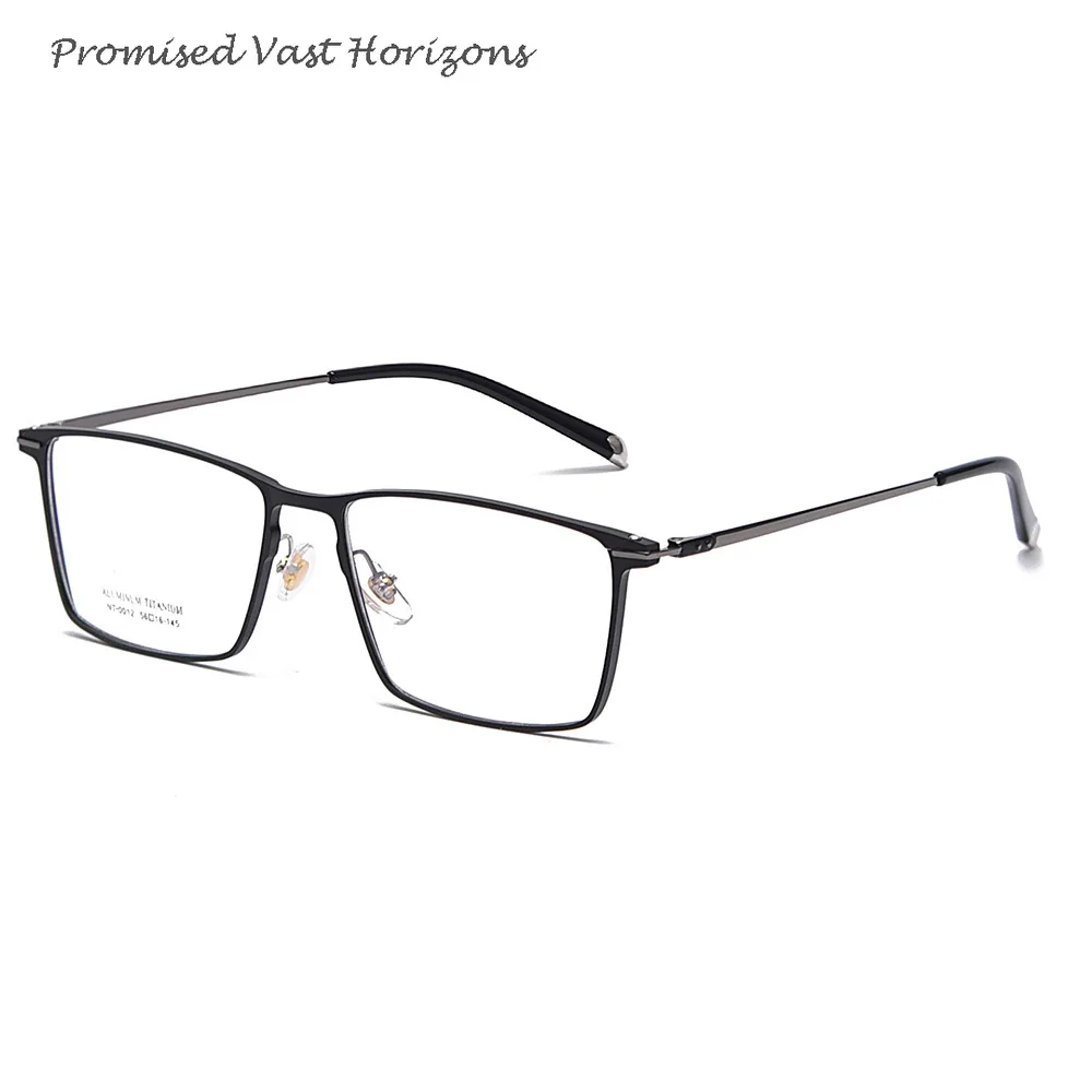 Unisex Aluminum Magnesium Alloy Light Weight Business Equipped with Myopia Frame Men's Women's Rectangle Lens Eyewear Frames