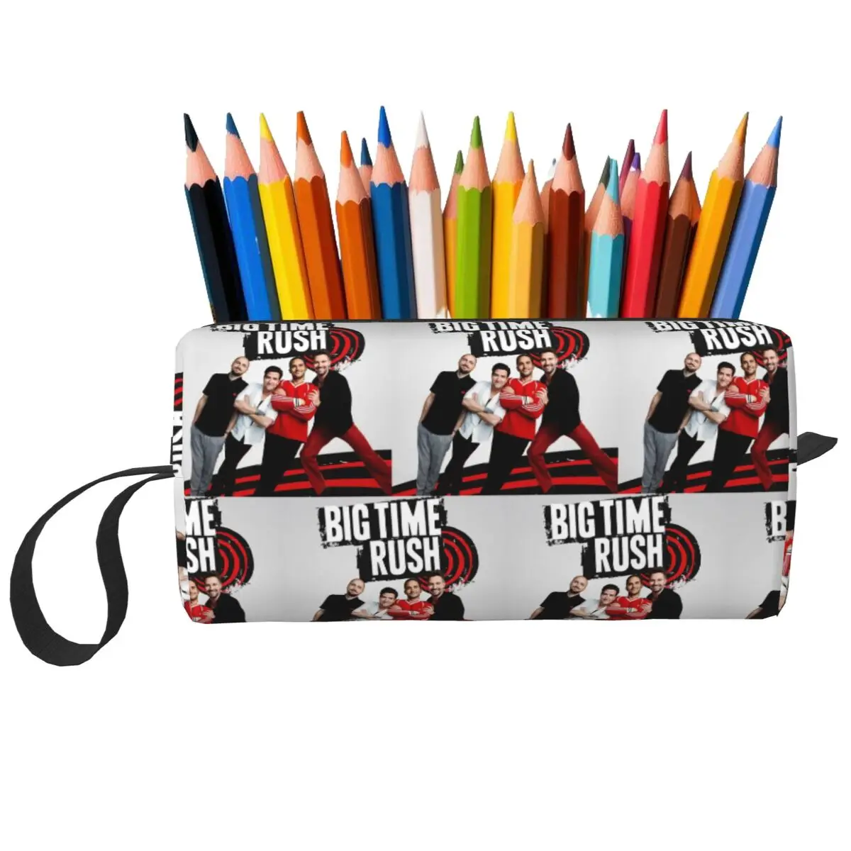 Estuche para lápices de la banda Big Time Rush BTR, caja para lápices para niños y niñas, bolsa para lápices, suministros de papelería, bolsa de cosméticos para mujer