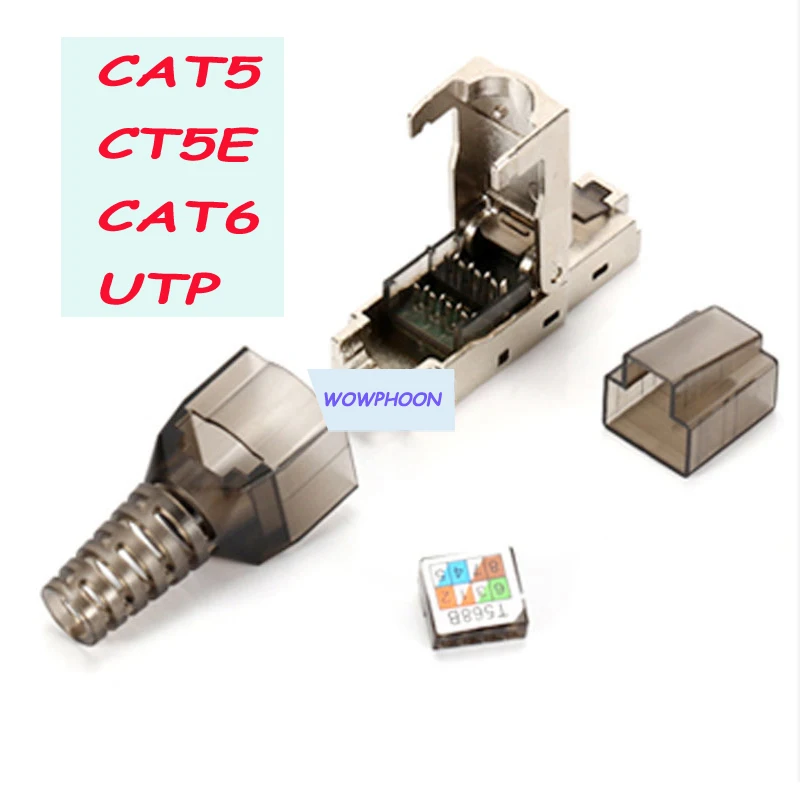 Network Cable Connector for 24-23AWG, Single-Stranded Bare Conductor, Large-Diameter Network Cable, CAT5, CAT5E, CAT6, 10Pcs DIY