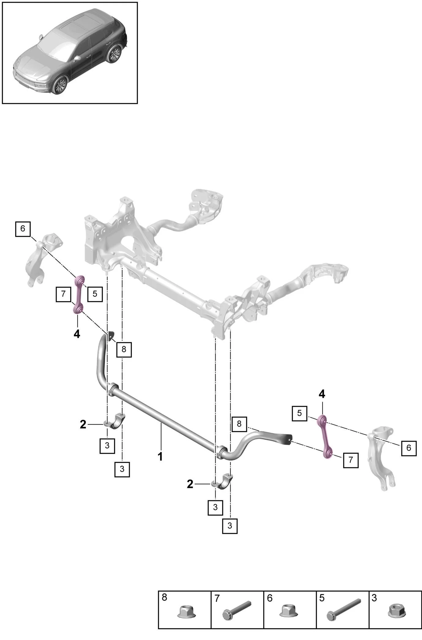 4G0411317A 4M0411317 Balance bar connecting rod for Porsche Cayenne 9YA 2019